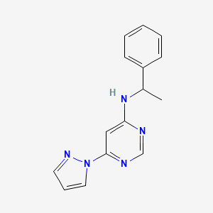 molecular formula C15H15N5 B12248241 N-(1-phenylethyl)-6-(1H-pyrazol-1-yl)pyrimidin-4-amine 