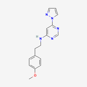 molecular formula C16H17N5O B12248266 N-[2-(4-methoxyphenyl)ethyl]-6-(1H-pyrazol-1-yl)pyrimidin-4-amine 