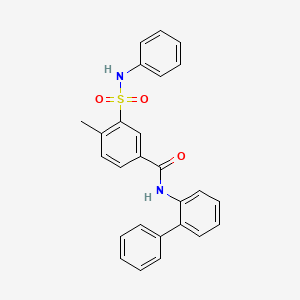 molecular formula C26H22N2O3S B1224834 4-methyl-N-(2-phenylphenyl)-3-(phenylsulfamoyl)benzamide 