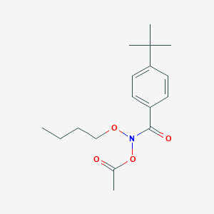molecular formula C17H25NO4 B122484 N-(Acetyloxy)-N-butoxy-4-(1,1-dimethylethyl)benzamide CAS No. 145142-71-8