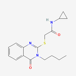 molecular formula C17H21N3O2S B1224841 2-[(3-butyl-4-oxo-2-quinazolinyl)thio]-N-cyclopropylacetamide 