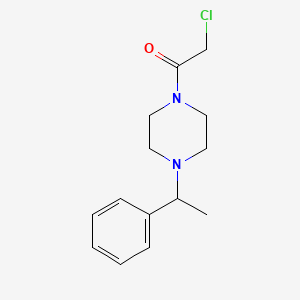 molecular formula C14H19ClN2O B1224844 2-Chloro-1-[4-(1-phenylethyl)-1-piperazinyl]ethanone 