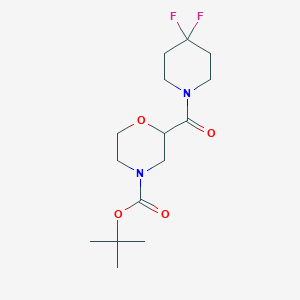 molecular formula C15H24F2N2O4 B12248484 Tert-butyl 2-(4,4-difluoropiperidine-1-carbonyl)morpholine-4-carboxylate 