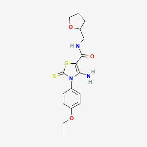 molecular formula C17H21N3O3S2 B1224853 4-amino-3-(4-ethoxyphenyl)-N-(2-oxolanylmethyl)-2-sulfanylidene-5-thiazolecarboxamide 