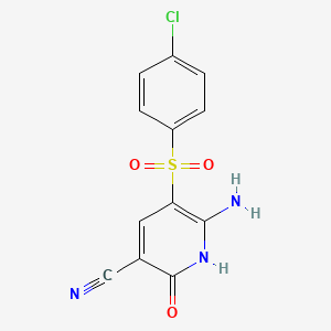 6-amino-5-(4-chlorophenyl)sulfonyl-2-oxo-1H-pyridine-3-carbonitrile