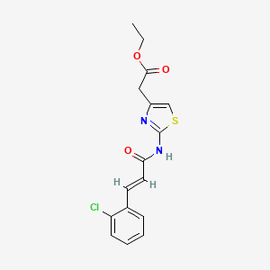 molecular formula C16H15ClN2O3S B1224856 {2-[(E)-3-(2-Chloro-phenyl)-acryloylamino]-thiazol-4-yl}-acetic acid ethyl ester 