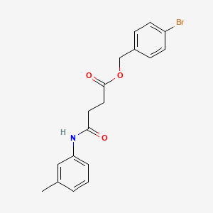 molecular formula C18H18BrNO3 B1224861 4-(3-Methylanilino)-4-oxobutanoic acid (4-bromophenyl)methyl ester 