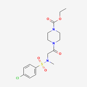 molecular formula C16H22ClN3O5S B1224862 ethyl 4-{N-[(4-chlorophenyl)sulfonyl]-N-methylglycyl}piperazine-1-carboxylate 