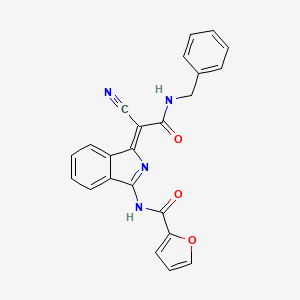 N-[(3Z)-3-[2-(benzylamino)-1-cyano-2-oxoethylidene]isoindol-1-yl]furan-2-carboxamide