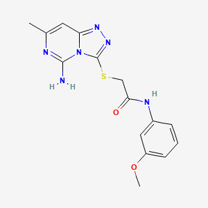 molecular formula C15H16N6O2S B1224868 2-[(5-amino-7-methyl-[1,2,4]triazolo[4,3-c]pyrimidin-3-yl)thio]-N-(3-methoxyphenyl)acetamide 