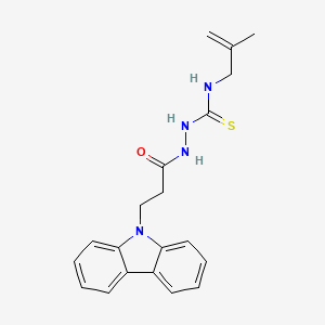 molecular formula C20H22N4OS B1224870 1-[[3-(9-Carbazolyl)-1-oxopropyl]amino]-3-(2-methylprop-2-enyl)thiourea 