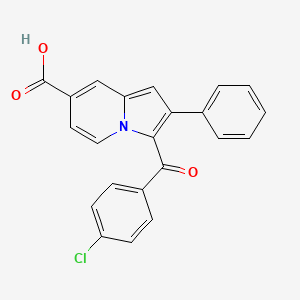 molecular formula C22H14ClNO3 B1224871 3-[(4-Chlorophenyl)-oxomethyl]-2-phenyl-7-indolizinecarboxylic acid 