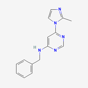 molecular formula C15H15N5 B12248716 N-benzyl-6-(2-methyl-1H-imidazol-1-yl)pyrimidin-4-amine 