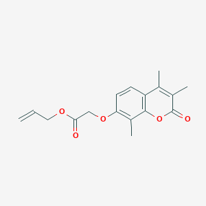 molecular formula C17H18O5 B1224874 2-[(3,4,8-Trimethyl-2-oxo-1-benzopyran-7-yl)oxy]acetic acid prop-2-enyl ester 