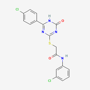 N-(3-chlorophenyl)-2-[[2-(4-chlorophenyl)-6-oxo-1H-1,3,5-triazin-4-yl]thio]acetamide