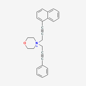 molecular formula C26H24NO+ B1224883 4-[3-(1-Naphthalenyl)prop-2-ynyl]-4-(3-phenylprop-2-ynyl)morpholin-4-ium 