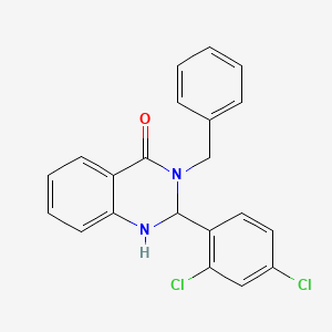 molecular formula C21H16Cl2N2O B1224885 2-(2,4-Dichlorophenyl)-3-(phenylmethyl)-1,2-dihydroquinazolin-4-one 