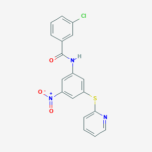 molecular formula C18H12ClN3O3S B1224887 3-chloro-N-[3-nitro-5-(2-pyridinylthio)phenyl]benzamide 