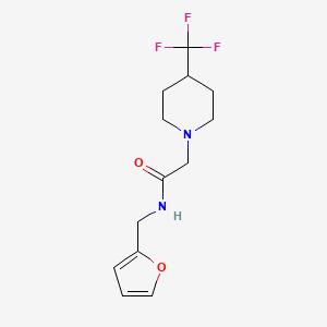 molecular formula C13H17F3N2O2 B12248884 N-[(furan-2-yl)methyl]-2-[4-(trifluoromethyl)piperidin-1-yl]acetamide 