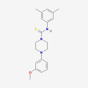 molecular formula C20H25N3OS B1224895 N-(3,5-DIMETHYLPHENYL)-4-(3-METHOXYPHENYL)TETRAHYDRO-1(2H)-PYRAZINECARBOTHIOAMIDE 