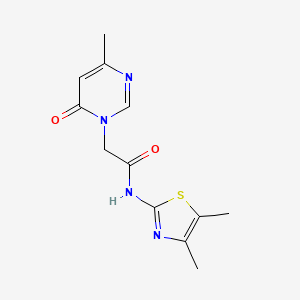 molecular formula C12H14N4O2S B12248969 N-(4,5-dimethyl-1,3-thiazol-2-yl)-2-(4-methyl-6-oxo-1,6-dihydropyrimidin-1-yl)acetamide 