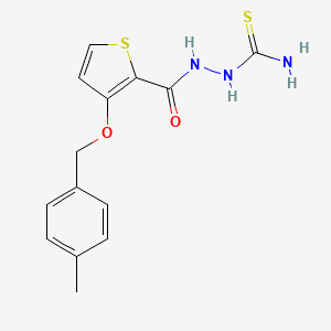 B1224898 2-({3-[(4-Methylbenzyl)oxy]-2-thienyl}carbonyl)-1-hydrazinecarbothioamide CAS No. 343375-97-3