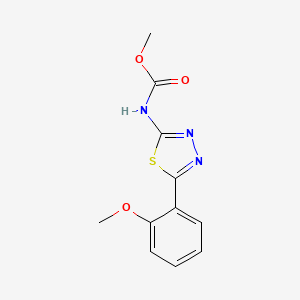 molecular formula C11H11N3O3S B1224902 N-[5-(2-methoxyphenyl)-1,3,4-thiadiazol-2-yl]carbamic acid methyl ester 