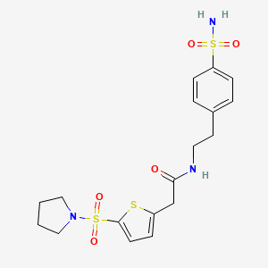 2-[5-(1-pyrrolidinylsulfonyl)-2-thiophenyl]-N-[2-(4-sulfamoylphenyl)ethyl]acetamide