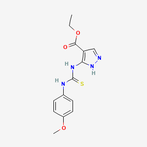 5-[[(4-methoxyanilino)-sulfanylidenemethyl]amino]-1H-pyrazole-4-carboxylic acid ethyl ester