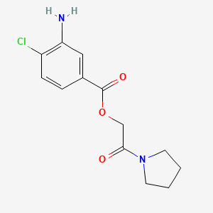molecular formula C13H15ClN2O3 B1224913 3-氨基-4-氯苯甲酸[2-氧代-2-(1-吡咯烷基)乙基]酯 