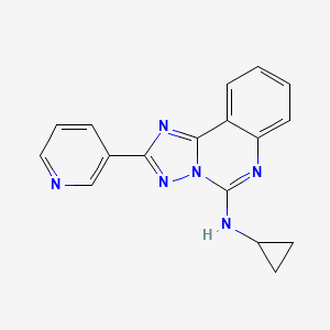 molecular formula C17H14N6 B12249130 N-cyclopropyl-2-(pyridin-3-yl)-[1,2,4]triazolo[1,5-c]quinazolin-5-amine 