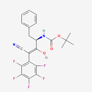 molecular formula C22H19F5N2O3 B1224915 4-(tert-Butoxycarbonylamino)-3-hydroxy-5-phenyl-2-(pentafluorophenyl)-2-pentenenitrile 