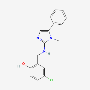 molecular formula C17H16ClN3O B1224917 4-Chloro-2-[[(1-methyl-5-phenyl-2-imidazolyl)amino]methyl]phenol 