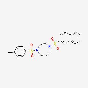 molecular formula C22H24N2O4S2 B1224925 1-(4-甲基苯基)磺酰基-4-(2-萘甲基磺酰基)-1,4-二氮杂环戊烷 