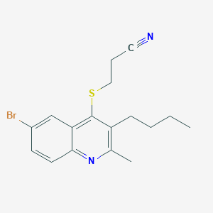 molecular formula C17H19BrN2S B1224928 3-[(6-溴-3-丁基-2-甲基-4-喹啉基)硫基]丙腈 
