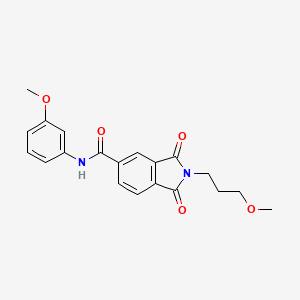 molecular formula C20H20N2O5 B1224929 N-(3-methoxyphenyl)-2-(3-methoxypropyl)-1,3-dioxo-5-isoindolecarboxamide 