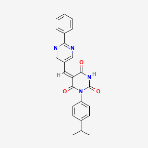 molecular formula C24H20N4O3 B1224930 1-(4-isopropylphenyl)-5-[(2-phenyl-5-pyrimidinyl)methylene]-2,4,6(1H,3H,5H)-pyrimidinetrione 
