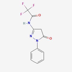 molecular formula C11H8F3N3O2 B1224933 2,2,2-trifluoro-N-(5-oxo-1-phenyl-4H-pyrazol-3-yl)acetamide 