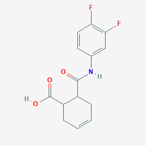 molecular formula C14H13F2NO3 B1224945 6-[(3,4-Difluoroanilino)-oxomethyl]-1-cyclohex-3-enecarboxylic acid 