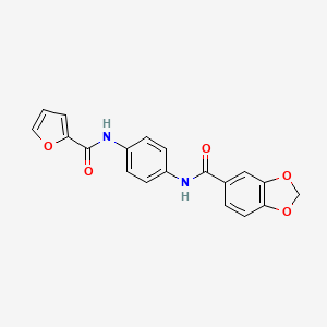 molecular formula C19H14N2O5 B1224949 N-[4-[[2-furanyl(oxo)methyl]amino]phenyl]-1,3-benzodioxole-5-carboxamide 