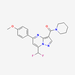 molecular formula C20H20F2N4O2 B1224950 [7-(Difluoromethyl)-5-(4-methoxyphenyl)-3-pyrazolo[1,5-a]pyrimidinyl]-(1-piperidinyl)methanone 