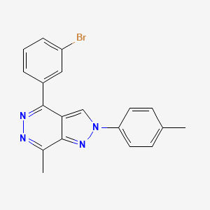 molecular formula C19H15BrN4 B1224953 4-(3-Bromophenyl)-7-methyl-2-(4-methylphenyl)pyrazolo[3,4-d]pyridazine 