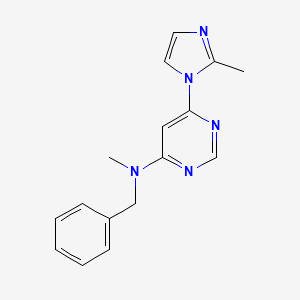 molecular formula C16H17N5 B12249532 N-benzyl-N-methyl-6-(2-methyl-1H-imidazol-1-yl)pyrimidin-4-amine 
