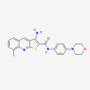 molecular formula C23H22N4O2S B1224955 3-amino-8-methyl-N-[4-(4-morpholinyl)phenyl]-2-thieno[2,3-b]quinolinecarboxamide 