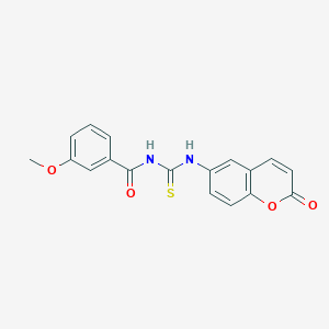 3-methoxy-N-[[(2-oxo-1-benzopyran-6-yl)amino]-sulfanylidenemethyl]benzamide