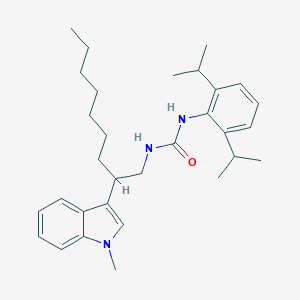 molecular formula C31H45N3O B122496 N-(2,6-Bis(1-methylethyl)phenyl)-N'-(2-(1-methyl-1H-indol-3-yl)nonyl)urea CAS No. 145131-39-1
