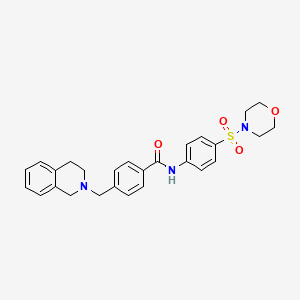 molecular formula C27H29N3O4S B1224961 N-[4-(MORPHOLINE-4-SULFONYL)PHENYL]-4-[(1,2,3,4-TETRAHYDROISOQUINOLIN-2-YL)METHYL]BENZAMIDE 