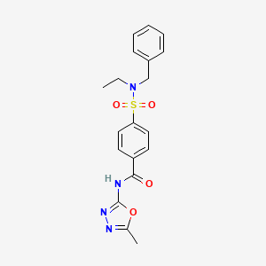 4-[ethyl-(phenylmethyl)sulfamoyl]-N-(5-methyl-1,3,4-oxadiazol-2-yl)benzamide