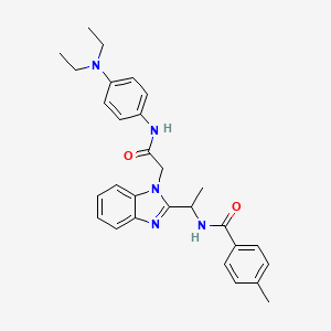 N-[1-[1-[2-[4-(diethylamino)anilino]-2-oxoethyl]-2-benzimidazolyl]ethyl]-4-methylbenzamide