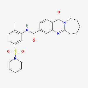 N-[2-methyl-5-(1-piperidinylsulfonyl)phenyl]-12-oxo-7,8,9,10-tetrahydro-6H-azepino[2,1-b]quinazoline-3-carboxamide